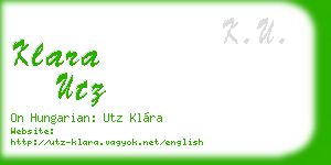 klara utz business card